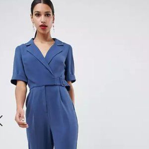 ASOS DESIGN wrap jumpsuit with self buckle size 8